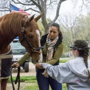 Visiting children at Scottish Rite Hospital