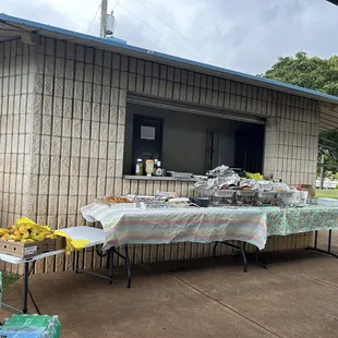Sink with countertop and refrigerator provided.  There is power.