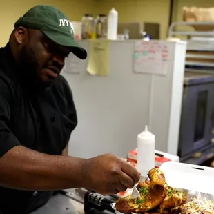 Chef Brady Foster making Cajun Fish and Chips