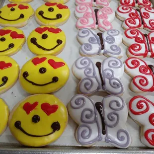 a variety of decorated donuts