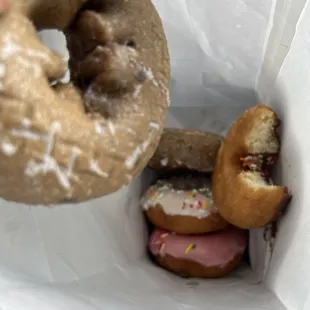 Donut Blueberry Cake Strawberry Rainbow Sprinkles Raised Vanilla Rainbow Sprinkles Raised Chocolate Rainbow Sprinkles Raised