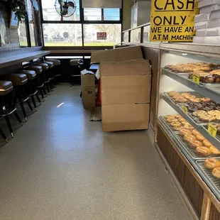 Seating area, comfy looking stools. -Cash Only!