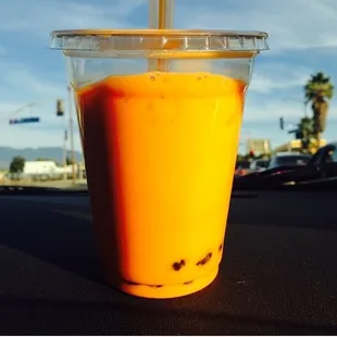 Thai Iced Tea with boba