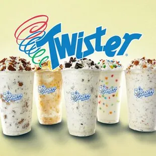 three cups of ice cream with sprinkles