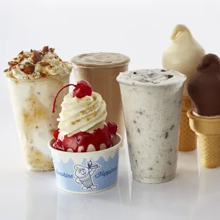 a variety of ice creams