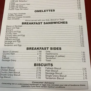 Breakfast Menu