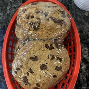 Homemade chocolate chip cookies.. so warm and gooey!