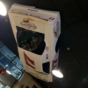 Racecar shell on the ceiling