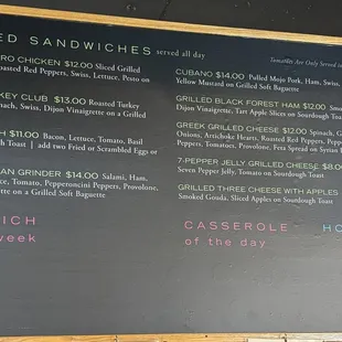 menu