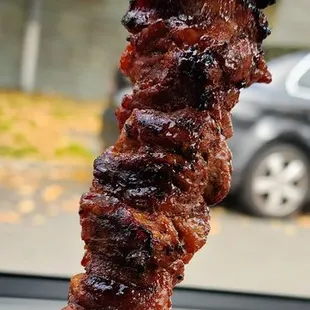 After a long fast, gobbled two of these. Meat on a stick! (10/20/23)