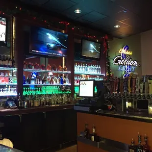 the bar and televisions