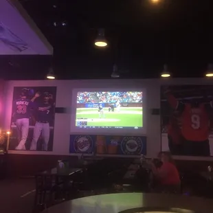 Big Projection Screen in Bar Area