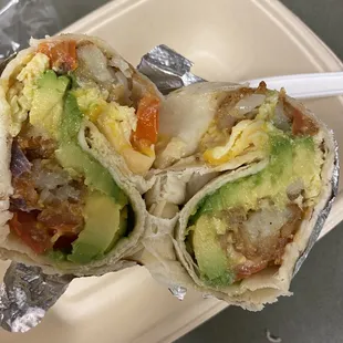 Tater tot breakfast burrito