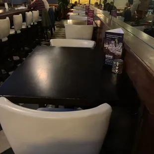Seating on the bar side