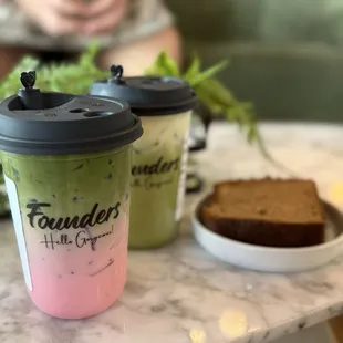 Strawberry Matcha, Banana Matcha, Banana Bread