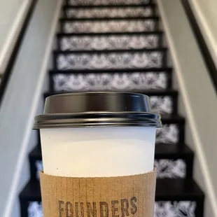 Good coffee and food upstairs!