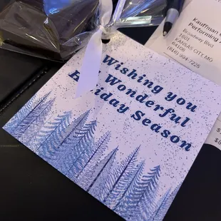 Complimentary chocolate candy