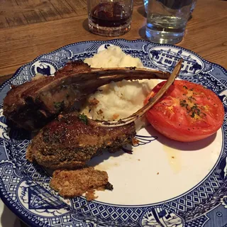 Mustard Seed-Crusted Twin Lamb Chops*
