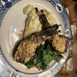 Mustard Seed-Crusted Twin Lamb Chops*