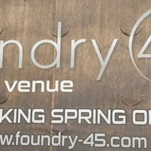 the sign for the event venue