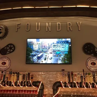 beer taps on the bar