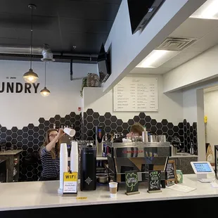 the counter of a coffee shop