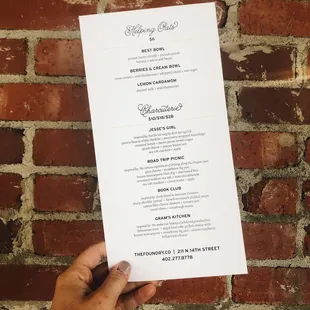 menu
