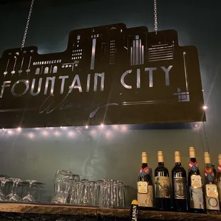 Bar area and award winning wine