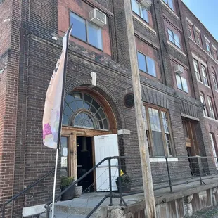 the entrance to the building