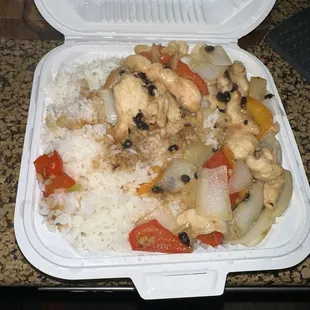 Chicken and NO black bean sauce