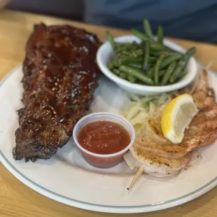BBQ Ribs &amp; Grilled Shrimp