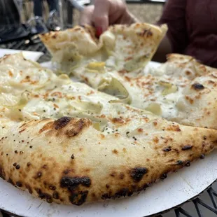 a pizza on a plate