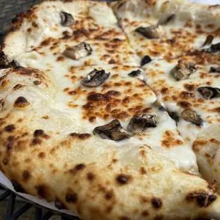 a mushroom pizza