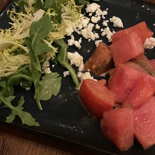 Watermelon and heirloom tomato salad