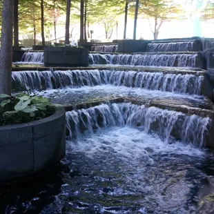 The waterfalls are very peaceful.