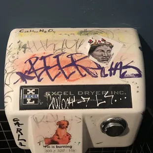 Bathroom hand dryer - dive bar-y (much to my liking)