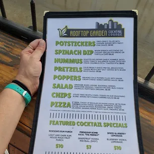 The menu