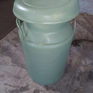 Vintage milk container, awesome condition. Bottom is solid, with lid. 1336 Shelby St. Indpls, In 46203. Fountain Square Vintage and Novelty