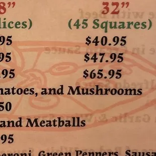 $6 dollars for topping on a 32&apos; pizza
