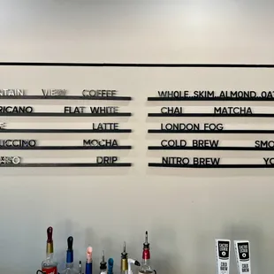 Traditional drink menu in a modern way.
