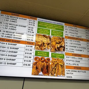 Menu with accurate price