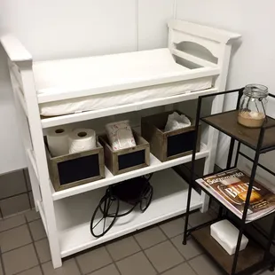 Fully Stocked Changing Table in Restroom