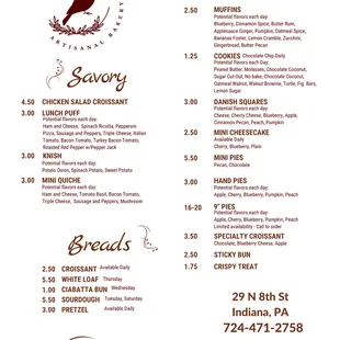 the menu