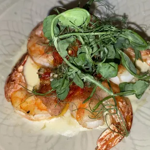 Guanciale Wrapped Prawns