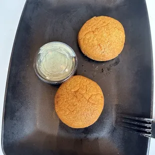 Cornmeal Arepa-very dry even with the sauce.