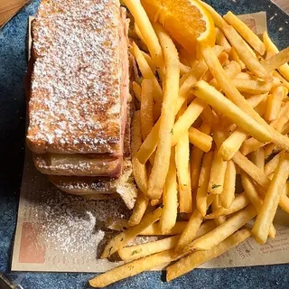 Grilled ham and cheese sandwich