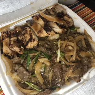 CC5 Mongolian beef and chicken teriyaki