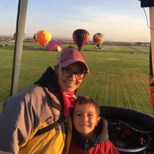 Enjoying a private flight over Balloon Fiesta Park