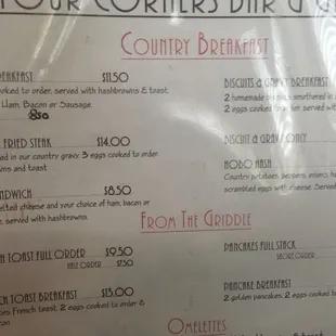 the menu