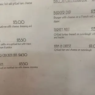 the menu